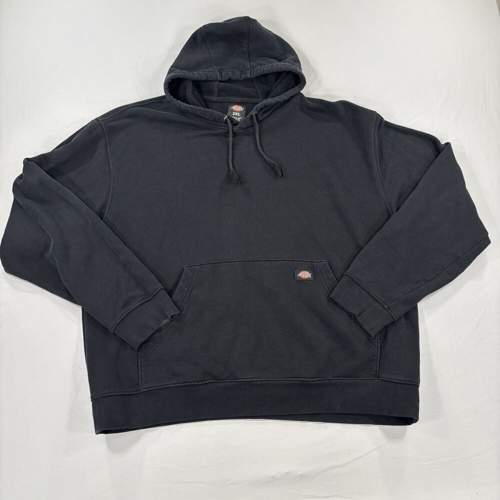Dickies Mens Black Midweight Fleece Hoodie Pullover Size 2XL